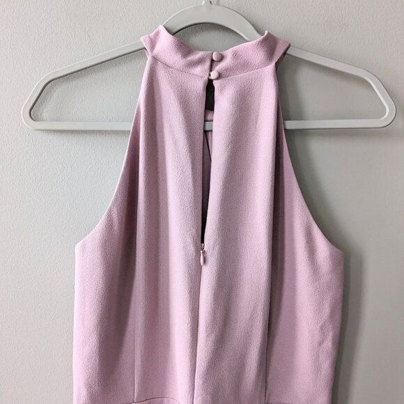 JULIA JORDAN Twist-Front Halter Jumpsuit in Light Mauve - Picture 5 of 8